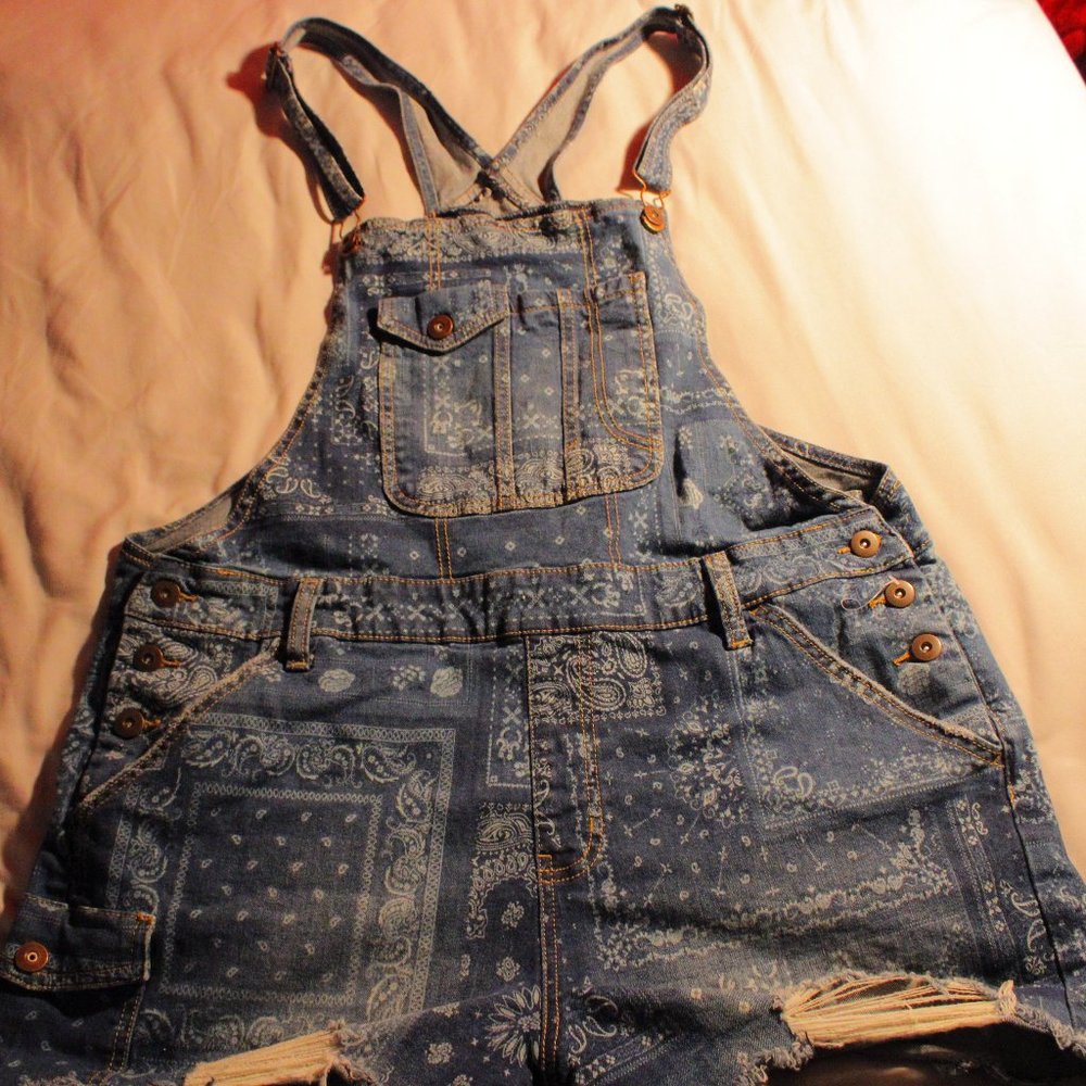 Bandanna Print Overalls